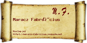 Maracz Fabrícius névjegykártya